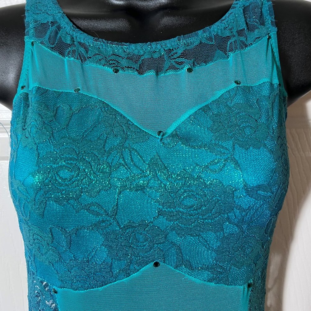 Curtain Call Costumes - Dance Costume ~ Teal Colored ~ Lyrical - Picture 7 of 10